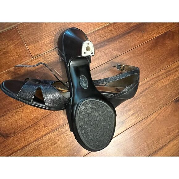 Sofft black strappy heeled sandals size 12 - Picture 4 of 10